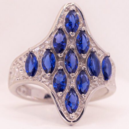 Silver Aura Neelam Finger Ring