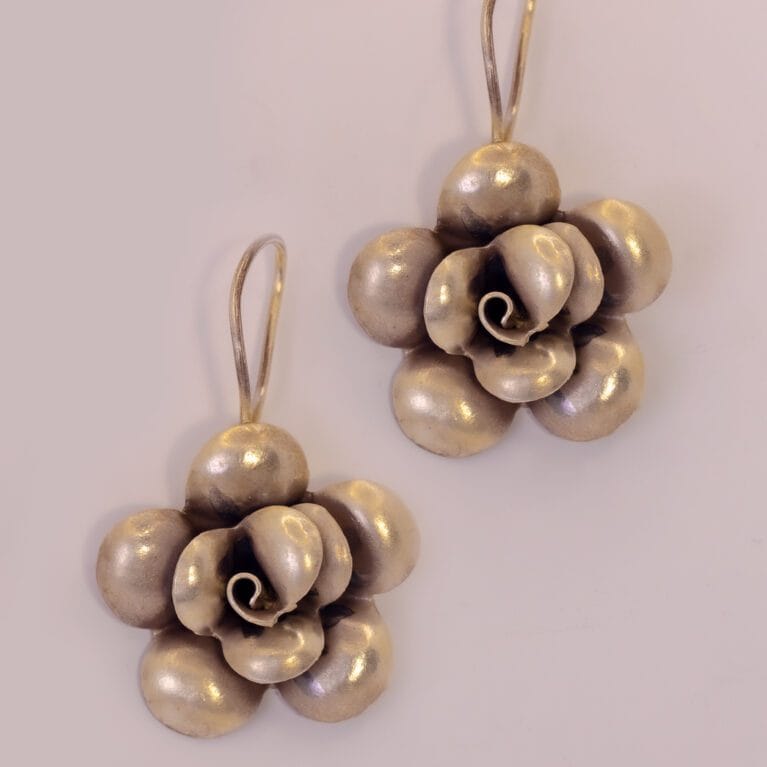 Silver Floret Rose Dangler