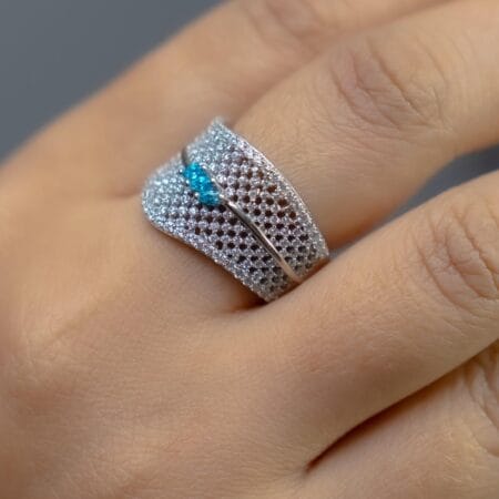 Silver Aura Band Finger Ring
