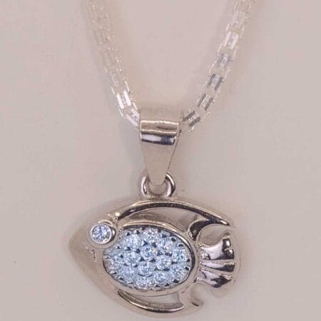 Silver Marine Fish Pendant