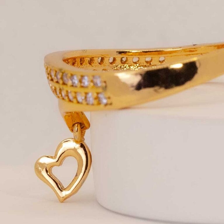 Gold Monika Little Heart Finger Ring