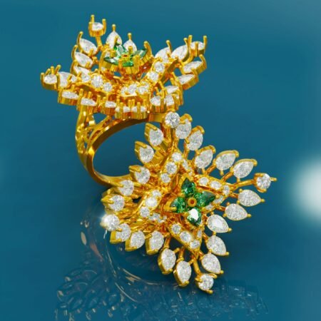 Gardenia Daffodil Blooming Brilliance Diamond Ring 444