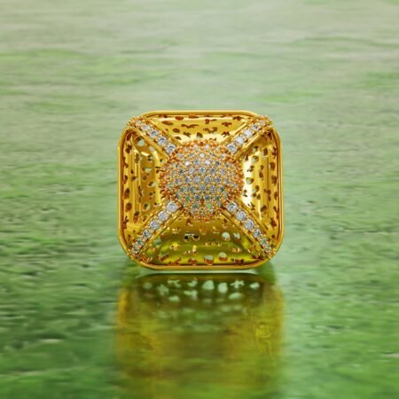 Cube Statement Spark Gold Ring 453