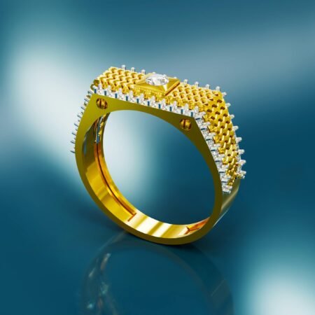Wavy Mesh Abundance Crest Diamond Ring 2001
