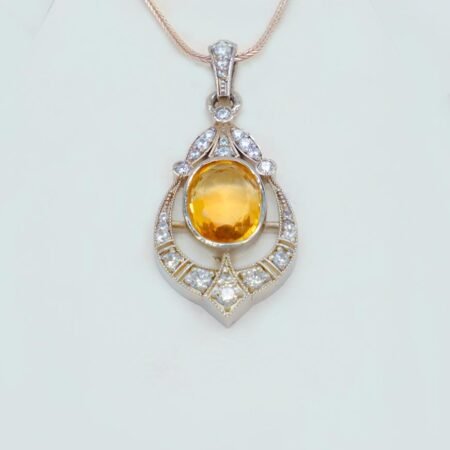 Majestic Noora Citrine Gothic Silver Pendant
