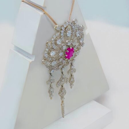 Majestic Noora Ruby Empress Silver Brooch Pendant