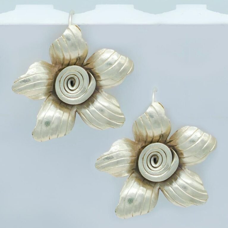 Floweret Hibiscus Silver Earring