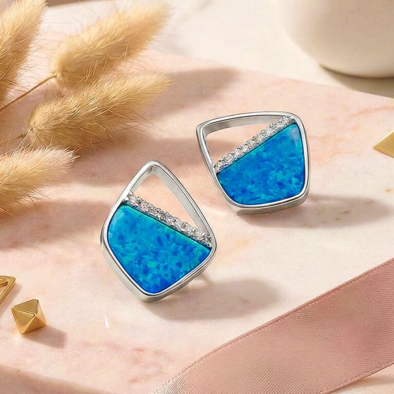 Lush Blue Opal Earring