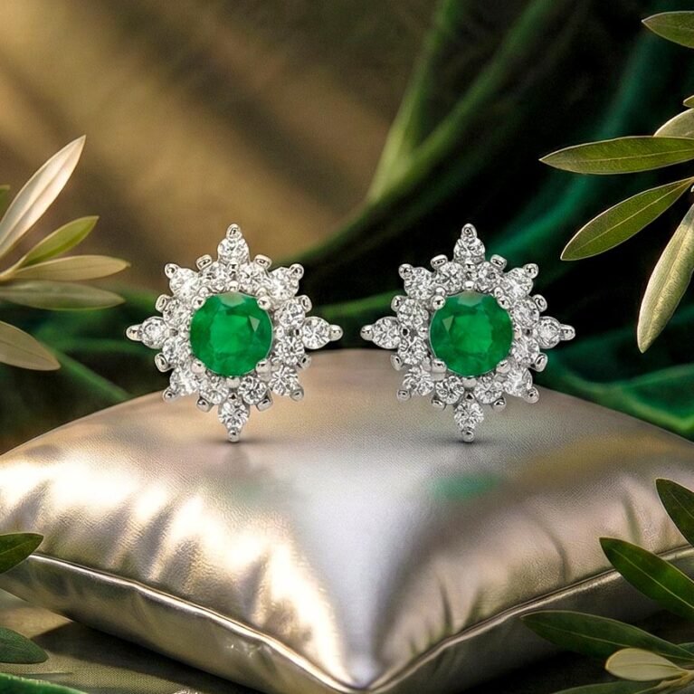 Enchanting Lush Olive Silver Earring