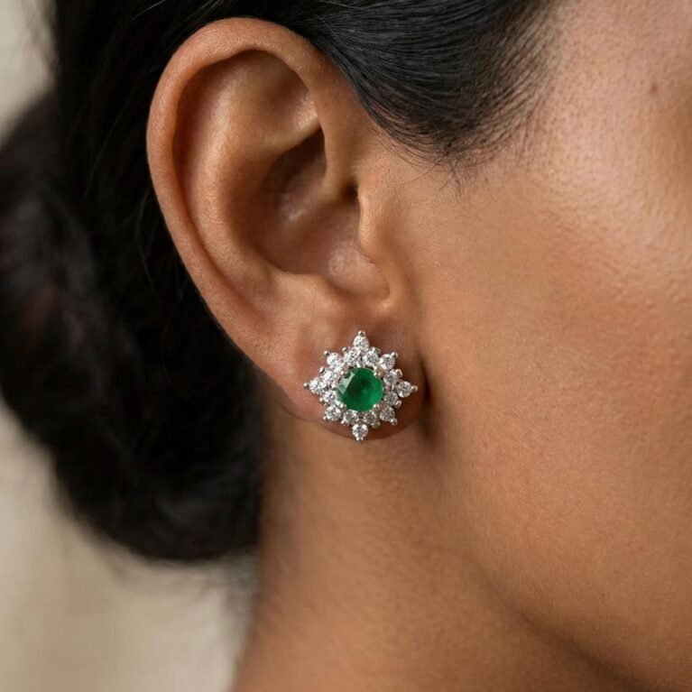 Enchanting Lush Olive Silver Earring