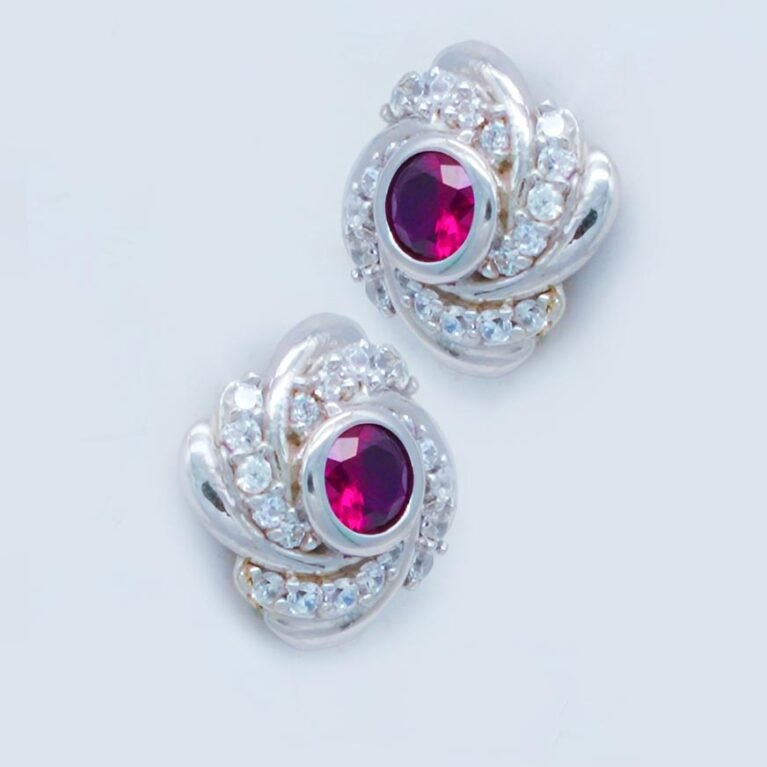 Enchanting Lush Twisted Flora Silver Earring