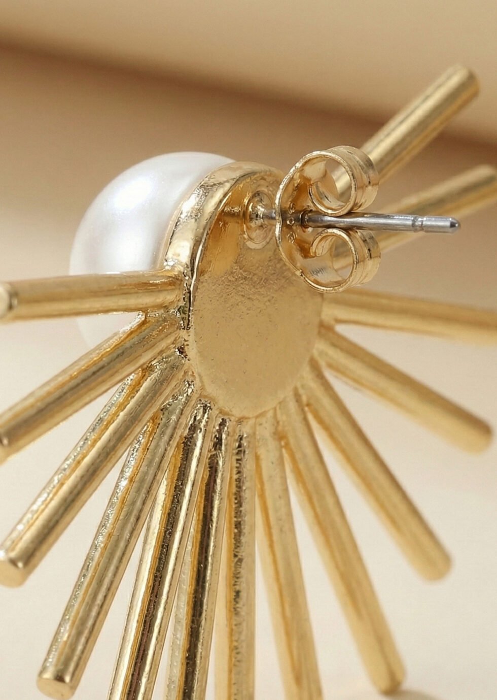 Radiant Sun of Pearl Silver Earrings by Alankri